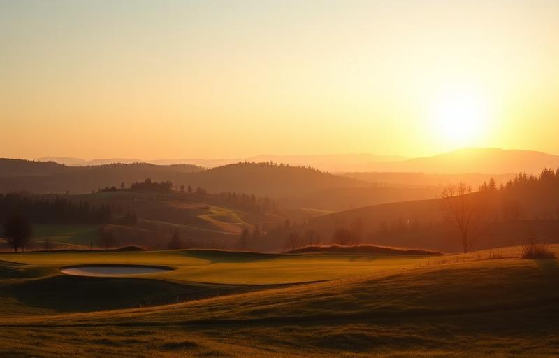 Ungverskur golfvöllur við sólarupprás